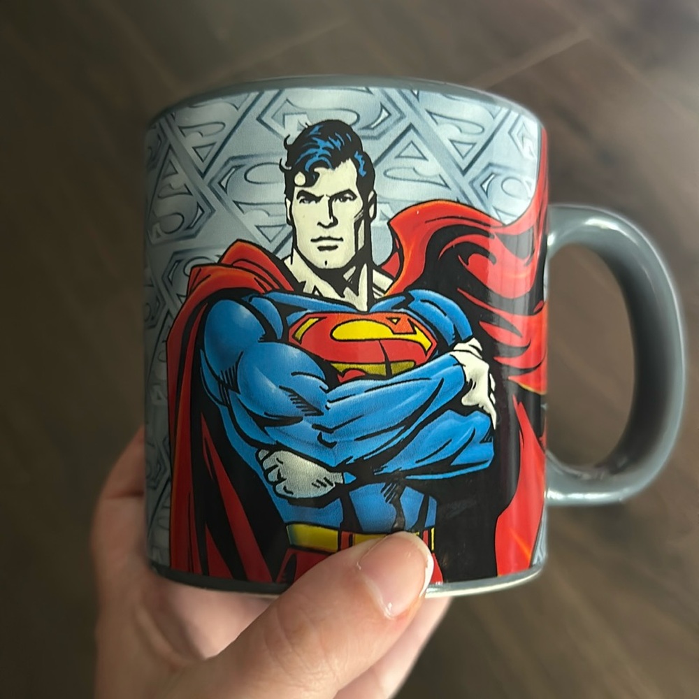 Jumbo Superman Mug, Coffee and Tea Cup, Ceramic Mug, DC Comics Mug, Like New